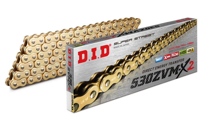 DID 530ZVM-X2 SUPER STREET X-RING CHAIN (ZB) - GOLD