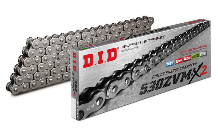 DID 530ZVM-X2 SUPER STREET X-RING CHAIN (ZB) - NATURAL STEEL