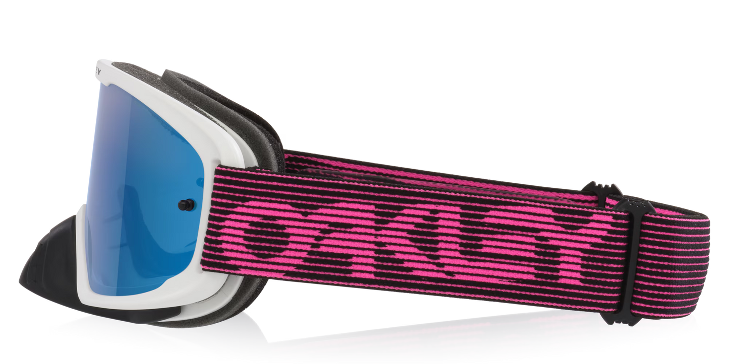 Oakley O Frame 2.0 Pro MX Goggles - White/Pink Streaks (Black Ice Iridium) view 4