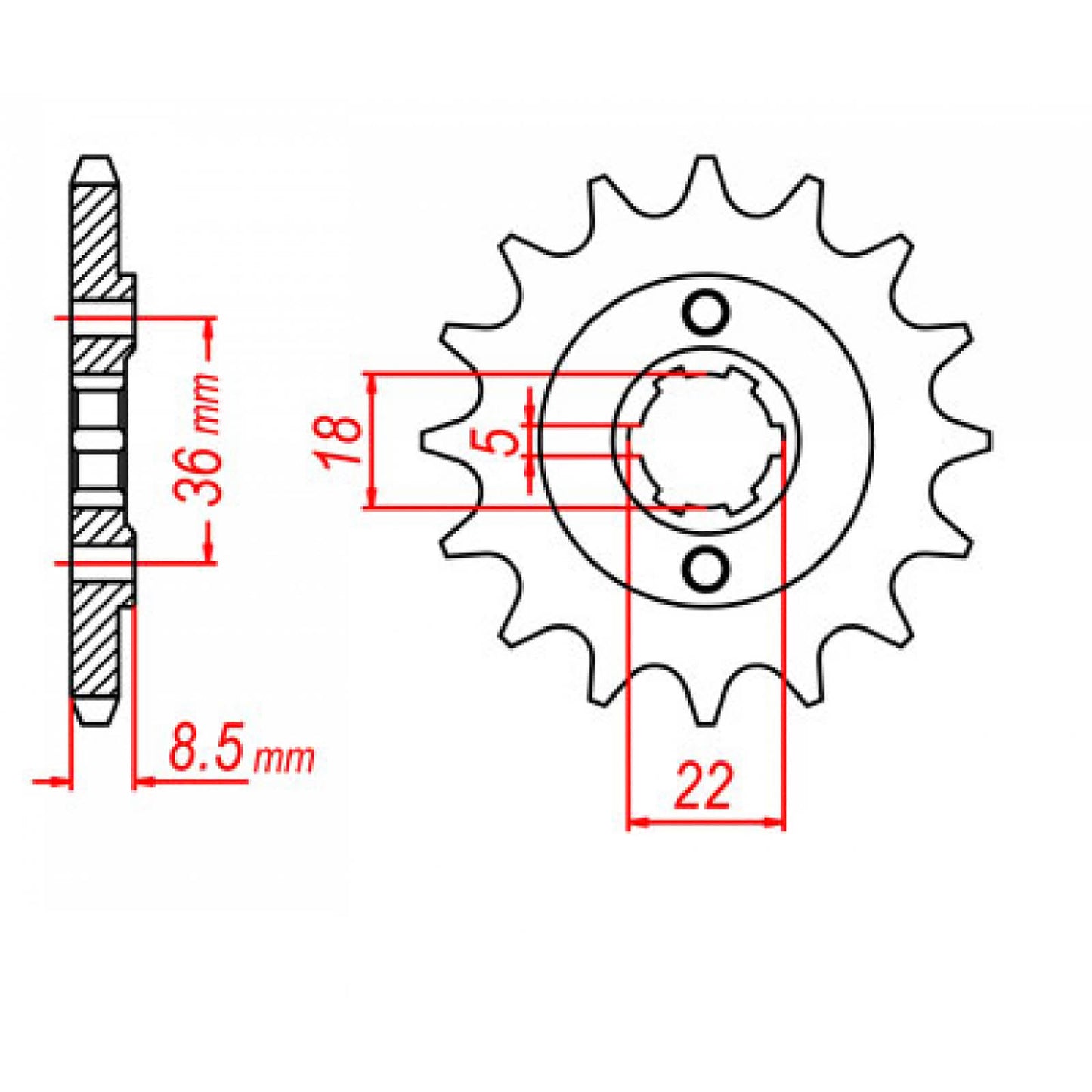 MTX 1553 Steel Front Sprocket #520 (15T)