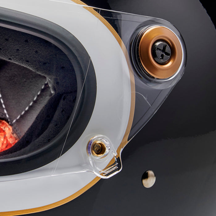 BILTWELL GRINGO S ECE 22.06 HELMET - GLOSS WHITE/BLACK TRACKER