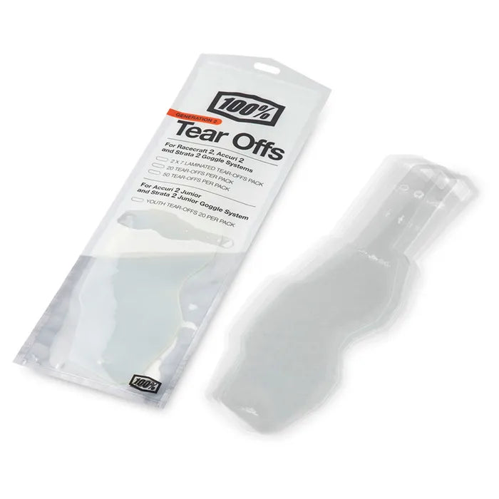 100% Accuri 2 & Strata 2 Youth Standard Tear-offs - 20 pack