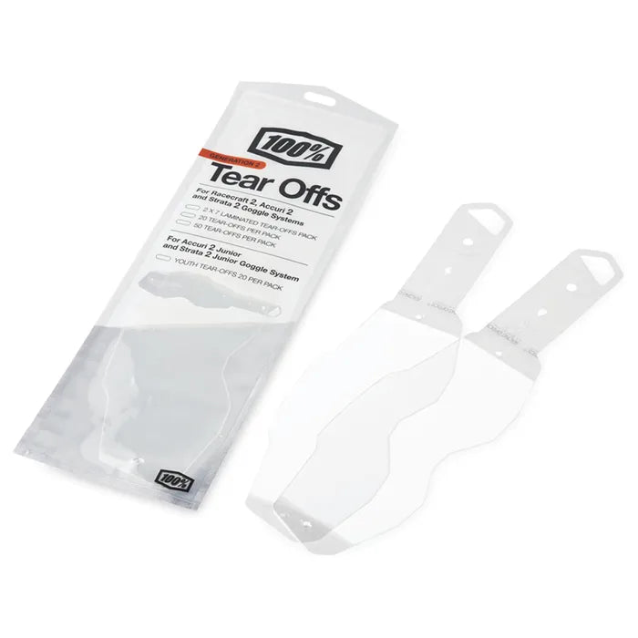 100% Racecraft 2, Accuri 2 & Strata 2 Laminated Tear-offs - 2 x 7 Pack
