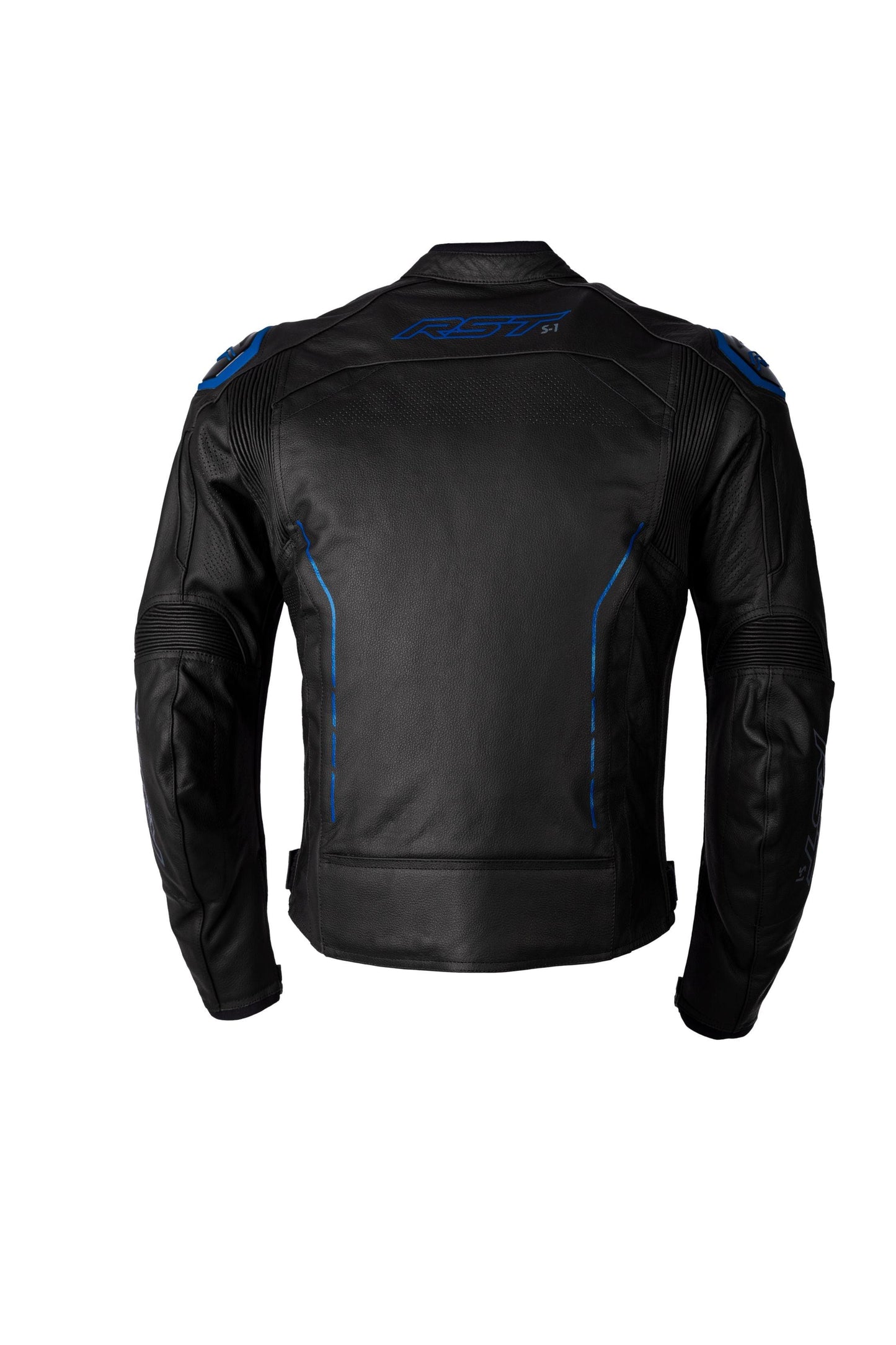 RST S-1 CE LEATHER JACKET - BLACK/GREY/BLUE MONZA IMPORTS sold by Cully's Yamaha
