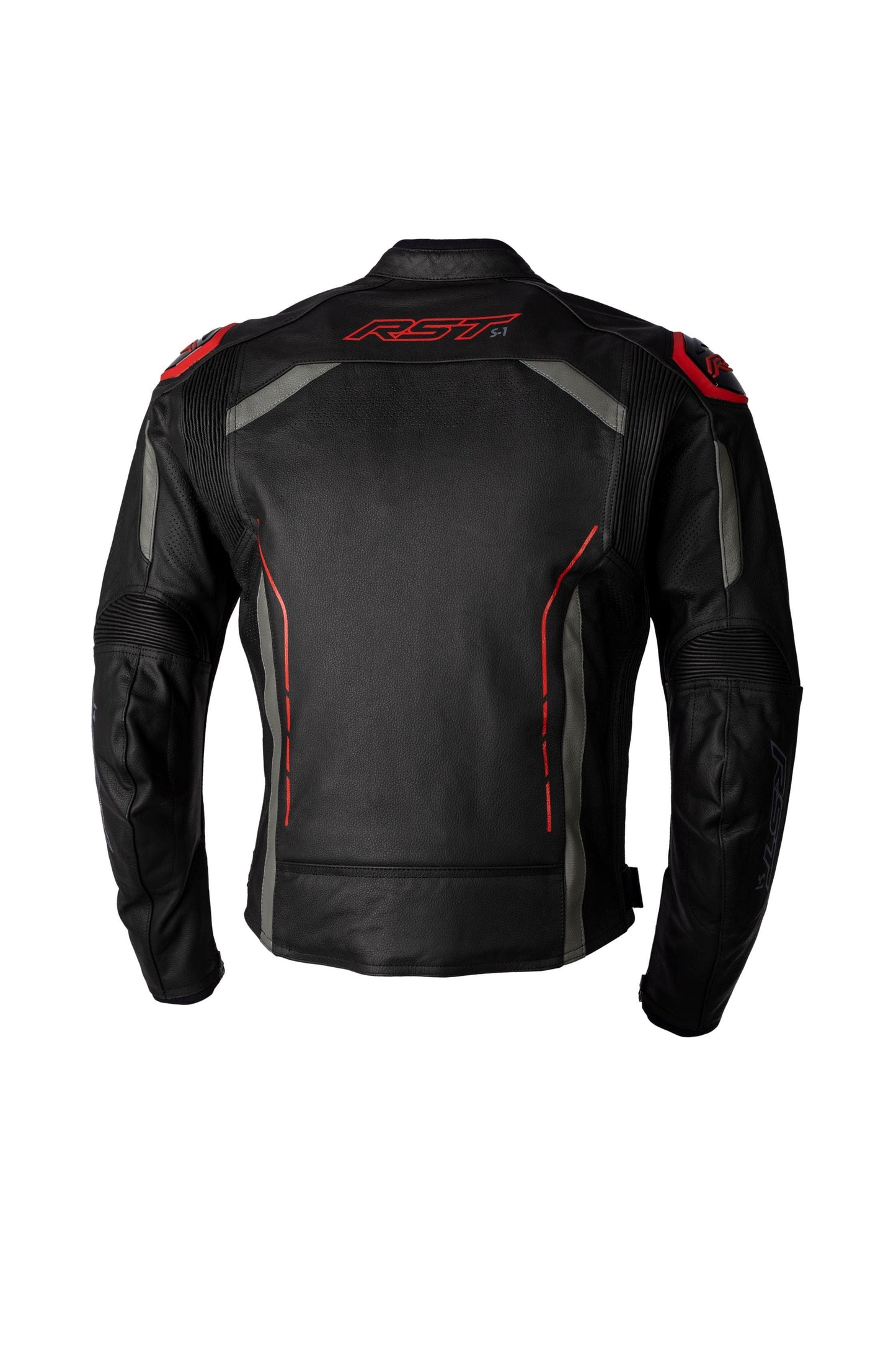 RST S-1 CE LEATHER JACKET - BLACK/GREY/RED MONZA IMPORTS sold by Cully's Yamaha