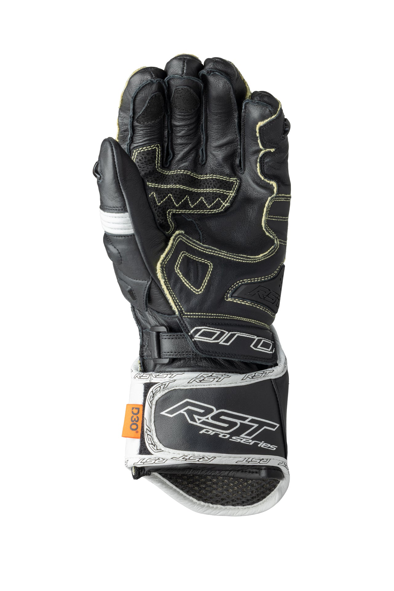 RST Pro Series GP D3O CE Kangaroo Race Gloves - Black / White