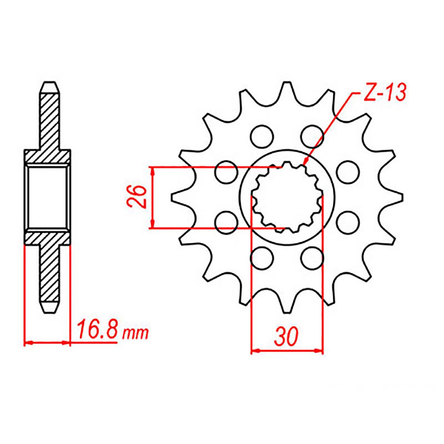MTX 1269 Hornet Lightweight Steel Front Sprocket #520 (520 Conversion) (15T)