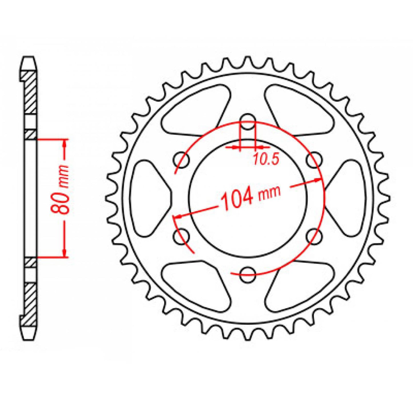 MTX 1489 Steel Rear Sprocket #525 (50T)