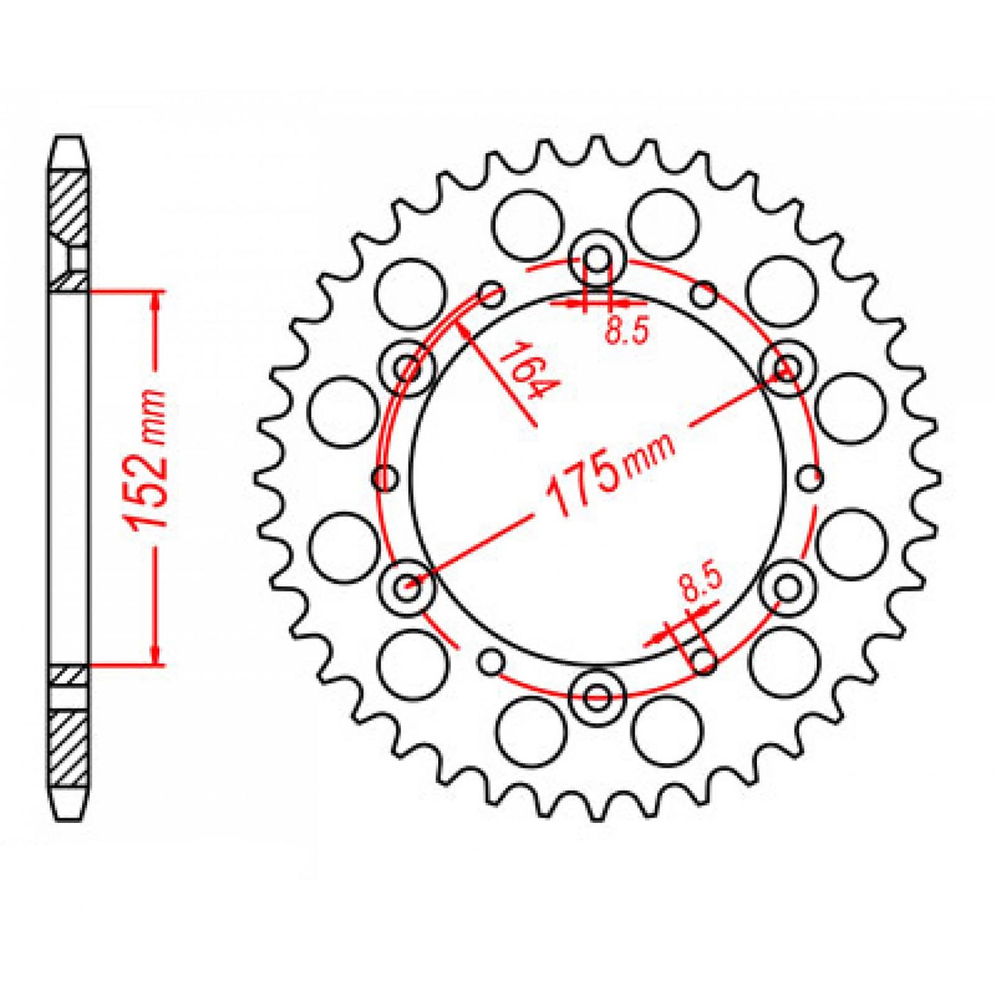 Sprocket Rear MTX 845 41t #520