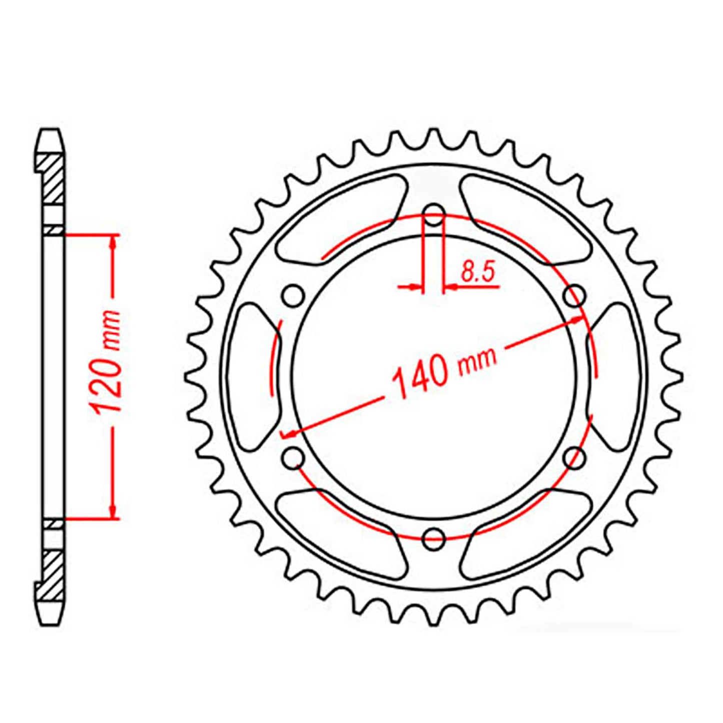 MTX 846 Steel Rear Sprocket #520 (38T)
