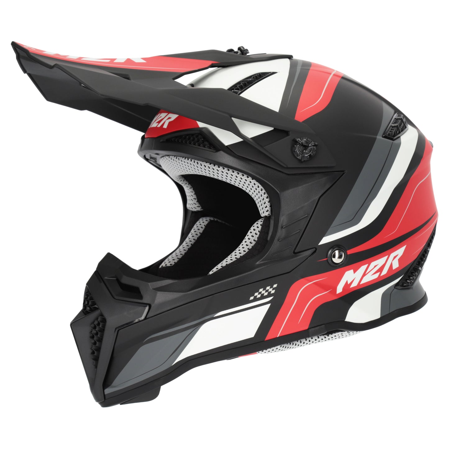 M2R YOUTH X2.1 PULSE PC-1F HELMET - RED/BLACK