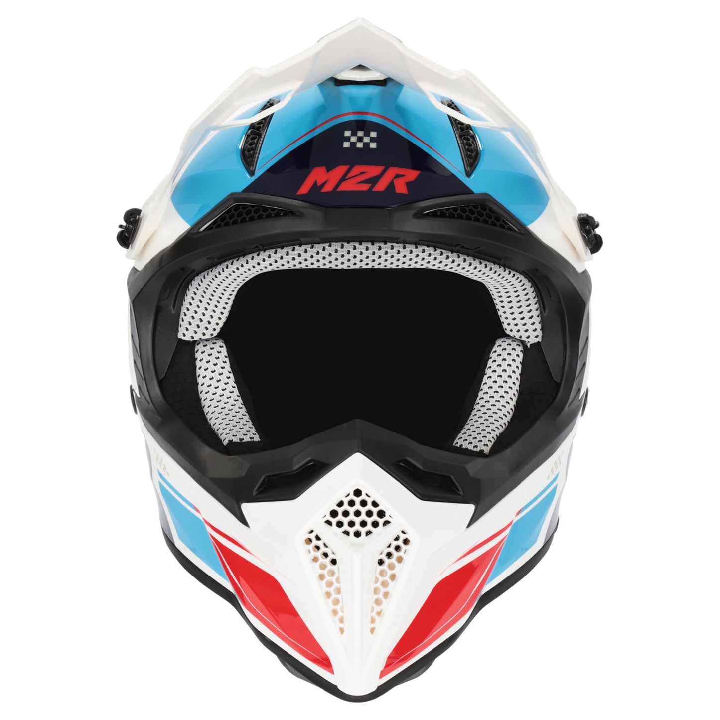 M2R YOUTH X2.1 PULSE PC-1F HELMET - BLUE/WHITE/RED