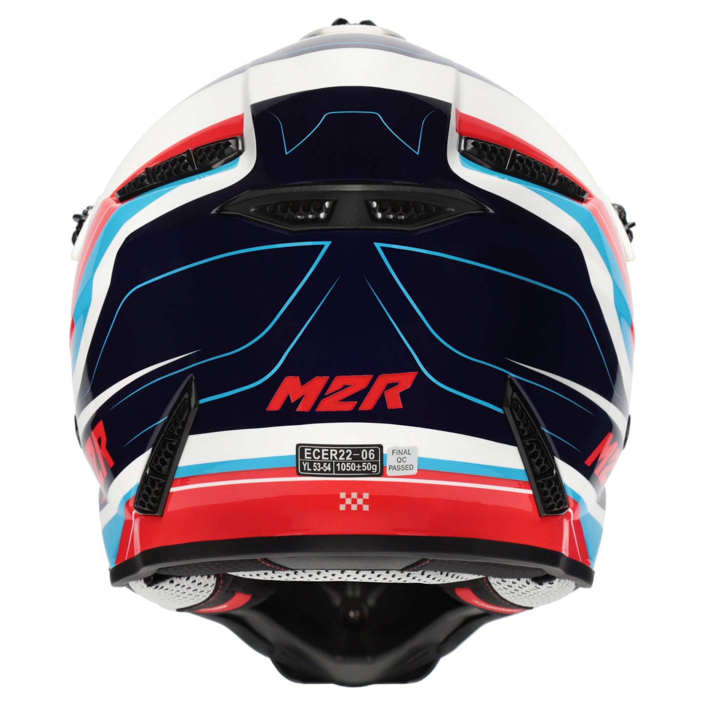 M2R YOUTH X2.1 PULSE PC-1F HELMET - BLUE/WHITE/RED