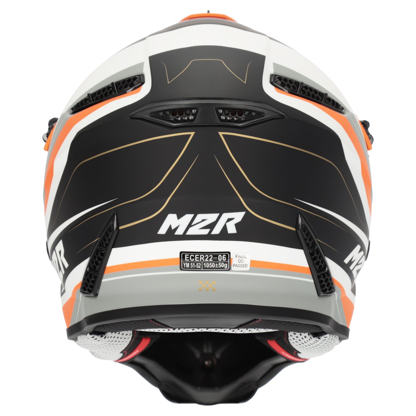 M2R YOUTH X2.1 PULSE PC8F HELMET - ORANGE WHITE/SILVER