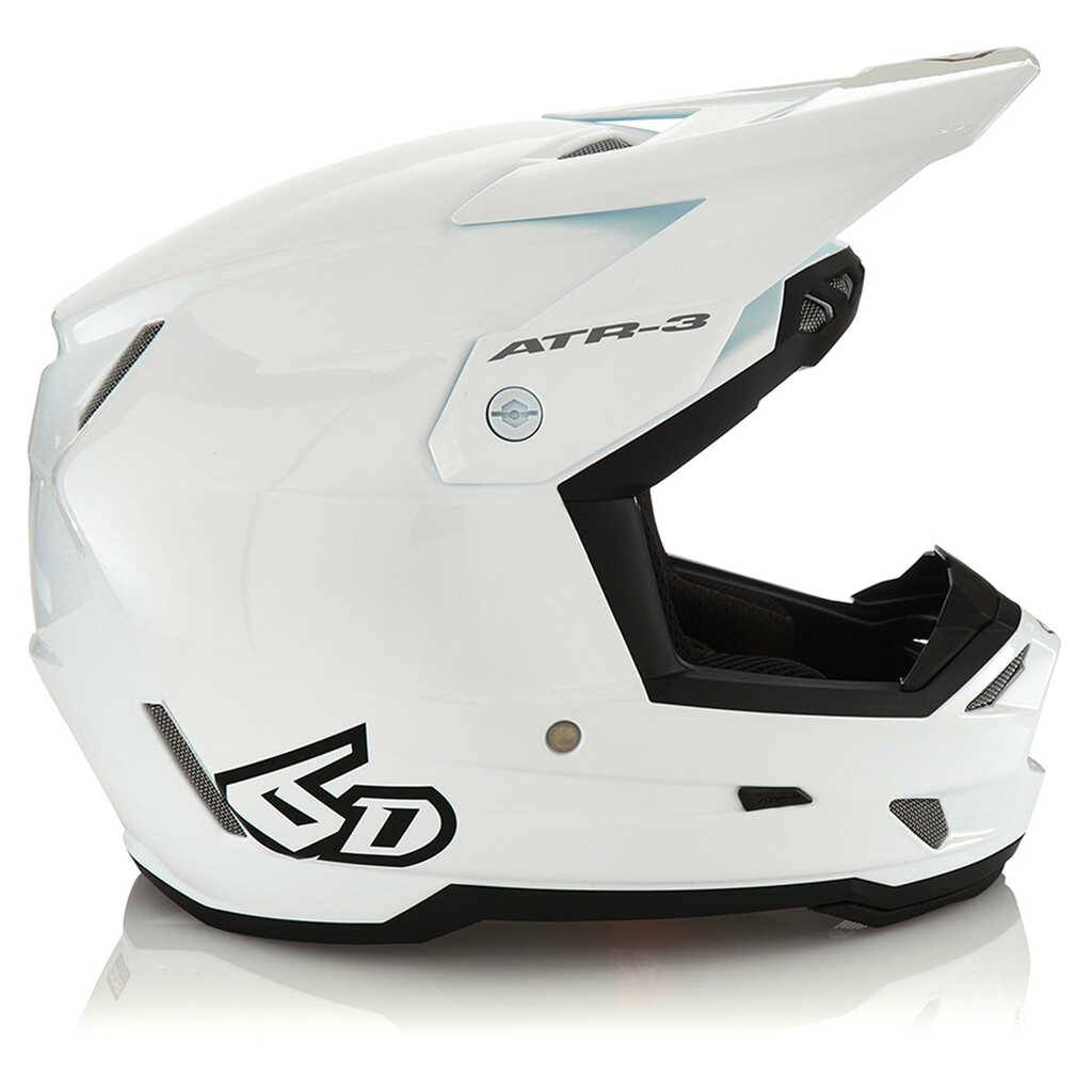 6D ATR-3 SOLID HELMET - GLOSS WHITE