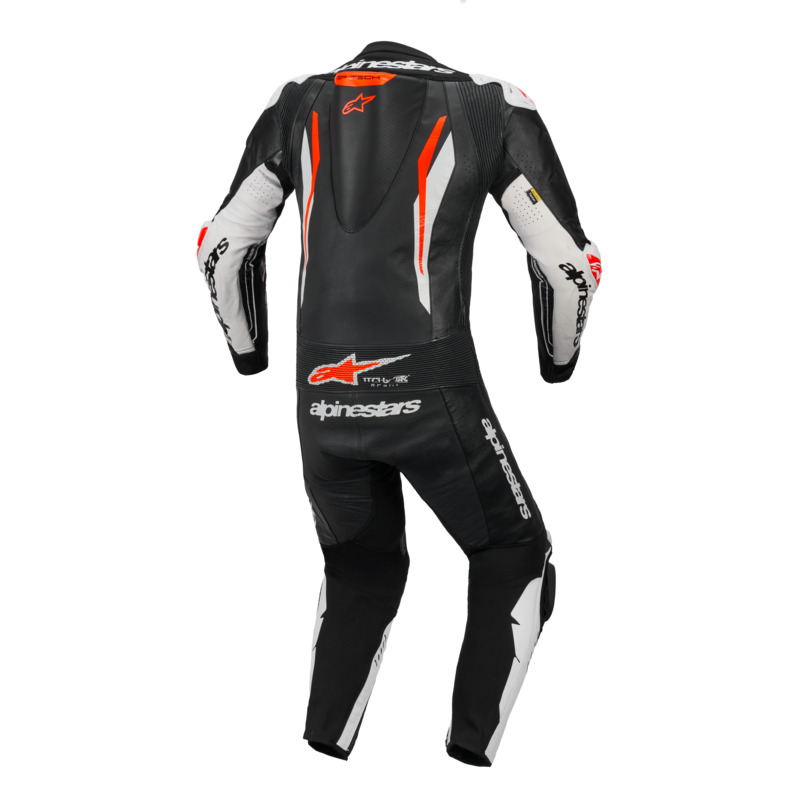 ALPINESTARS GP TECH V5 1 PC LEATHER SUIT - BLACK/WHITE/RED FLURO