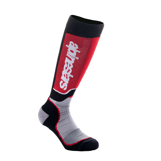 ALPINESTARS YOUTH MX PLUS SOCKS - BLACK GREY RED