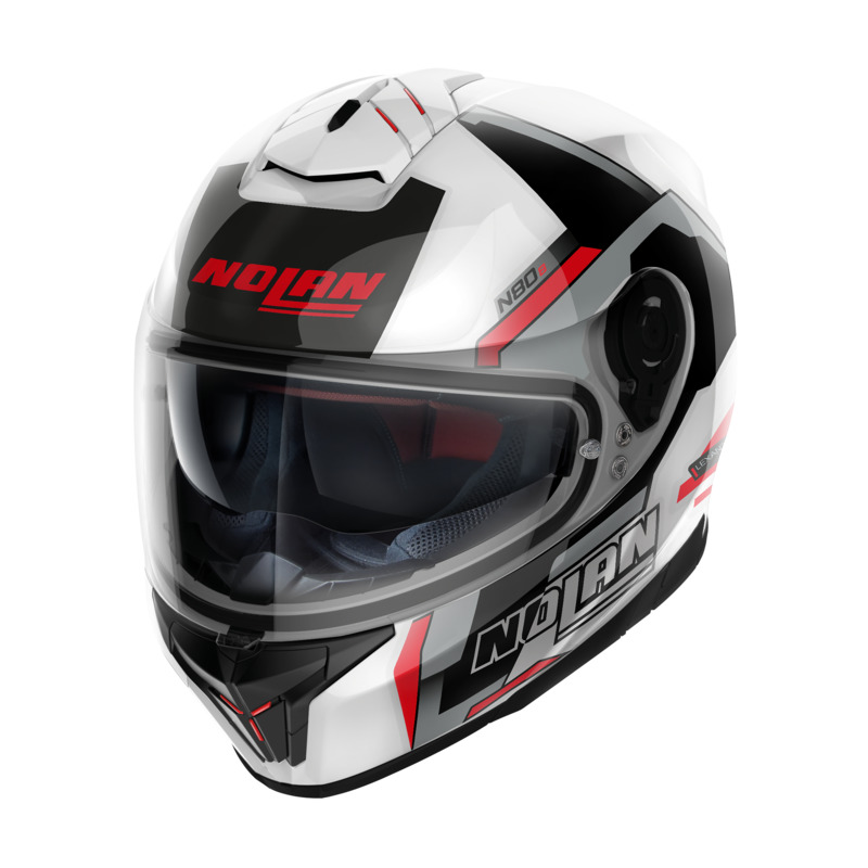 NOLAN N80-8 WANTED HELMET -WHITE BLACK RED SILVER