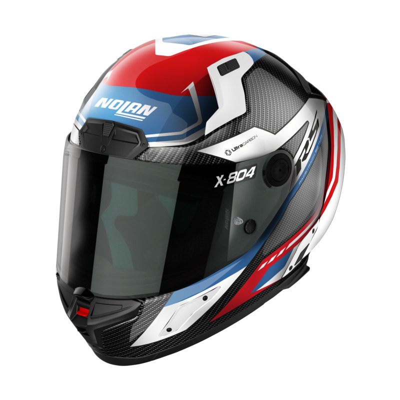 NOLAN X-804 RS MAVEN HELMET - CARBON RED/WHITE BLUE