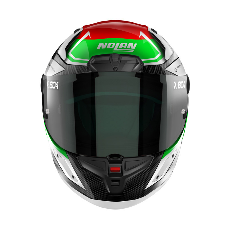 NOLAN X-804 RS MAVEN HELMET - CARBON RED/WHITE GREEN