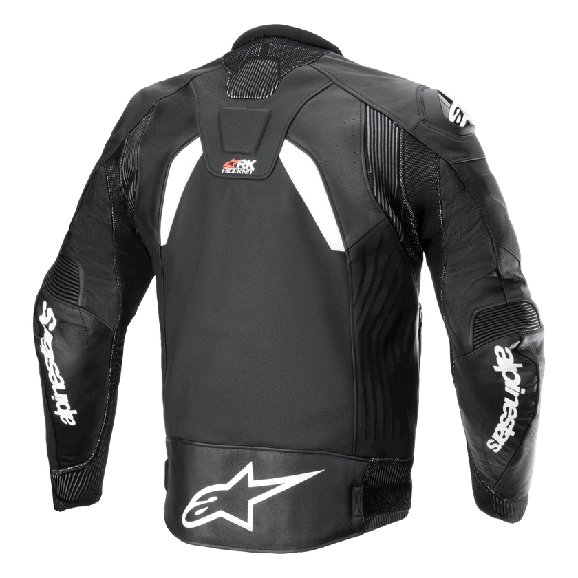ALPINESTARS GP PLUS R V4 RIDEKNIT LEATHER JACKET - BLACK/WHITE