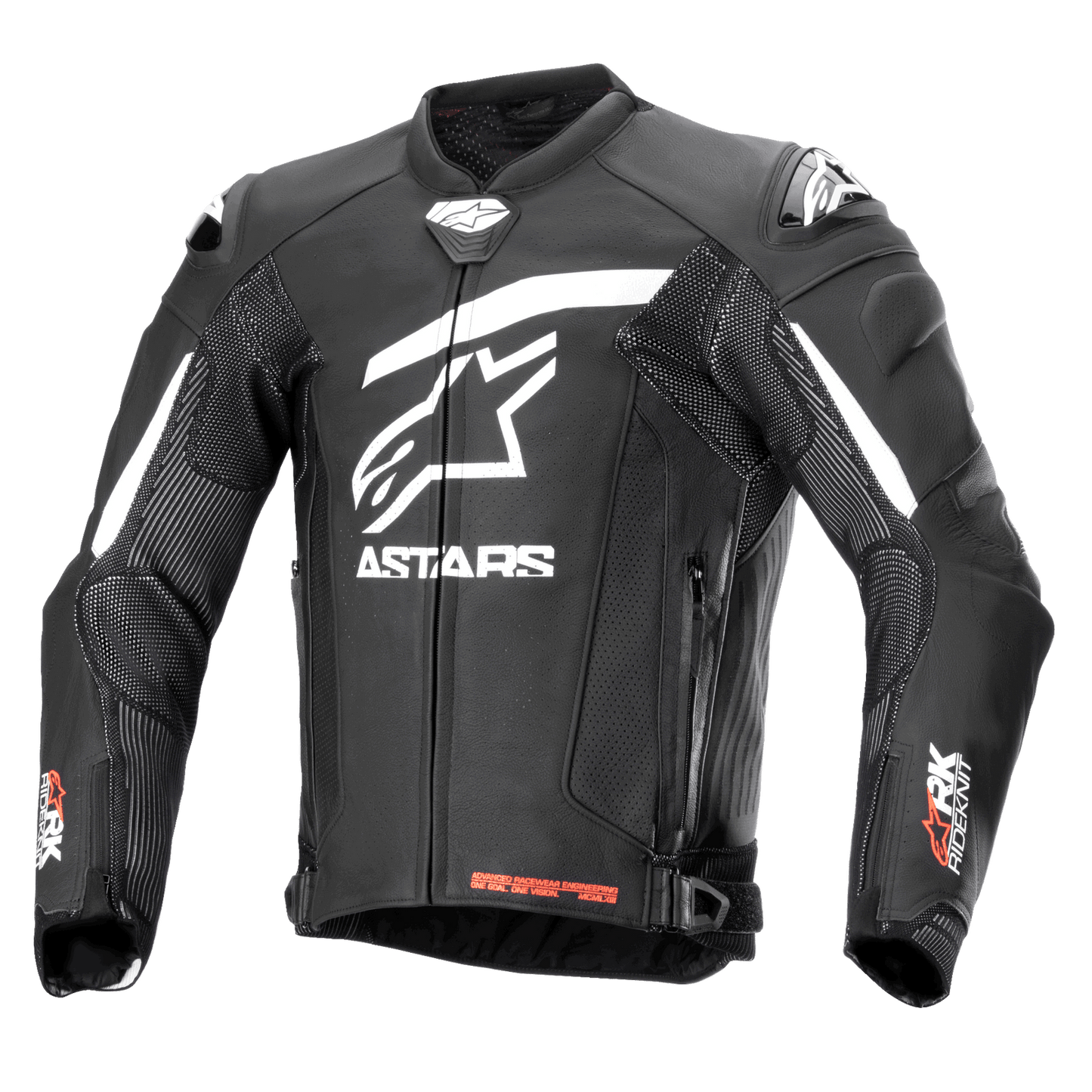 ALPINESTARS GP PLUS R V4 RIDEKNIT LEATHER JACKET - BLACK/WHITE