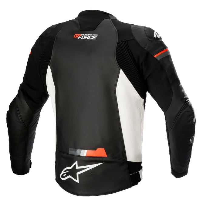 ALPINESTARS GP FORCE LEATHER AJCKET - BLACK/WHITE/RED FLURO