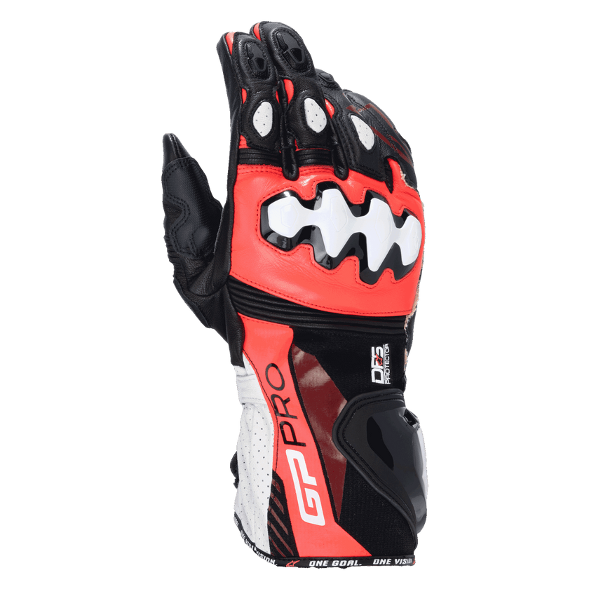 ALPINESTARS GP PRO R4 GLOVES - BLACK/RED FLURO/WHITE