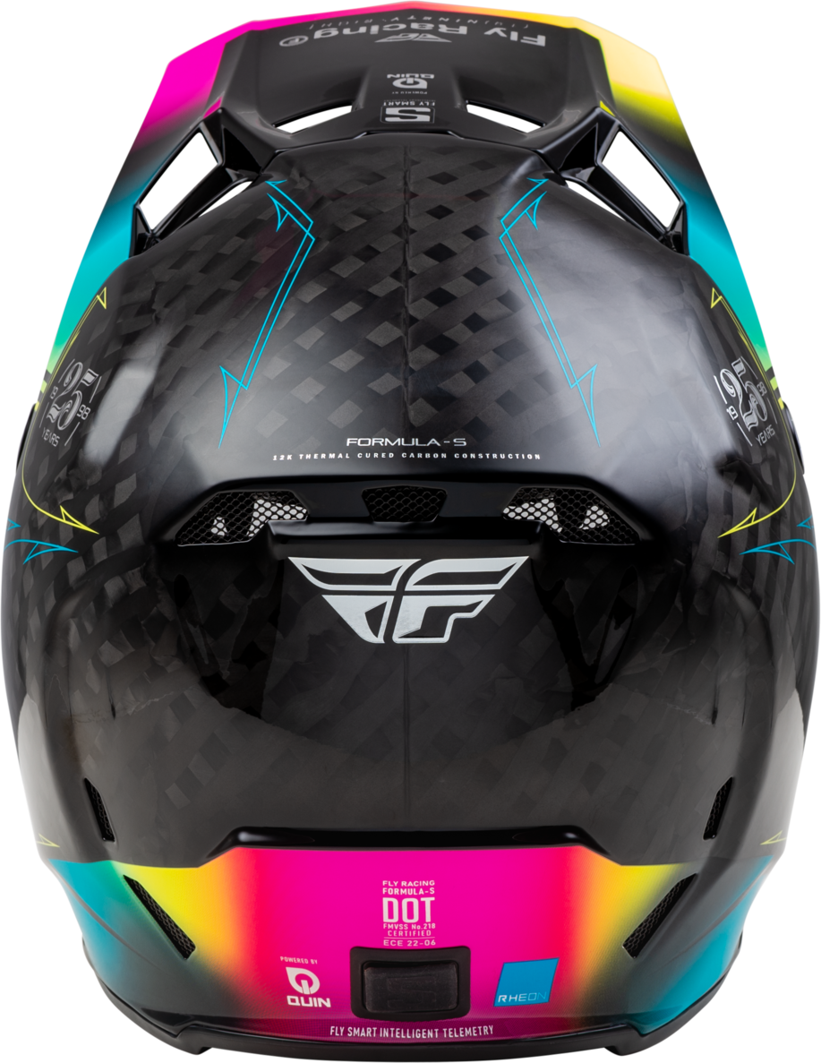 FLY 2024 FORMULA S LEGACY YOUTH HELMET - BLACK/ELECTRIC BLUE/FUSCHIA