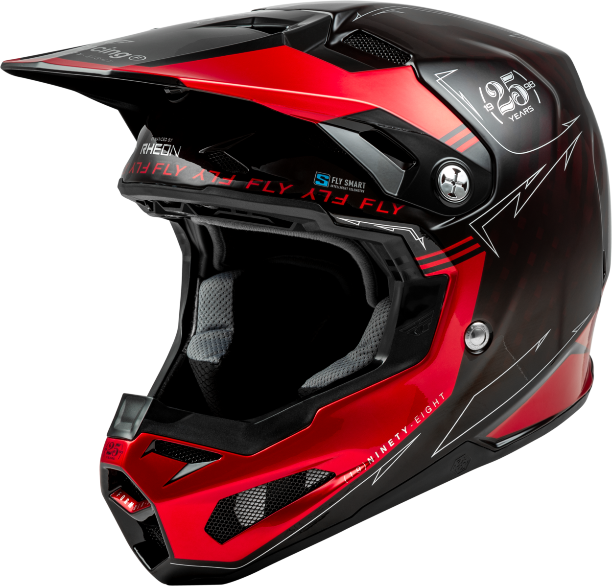 FLY 2024 FORMULA S LEGACY YOUTH HELMET - RED CARBON/BLACK