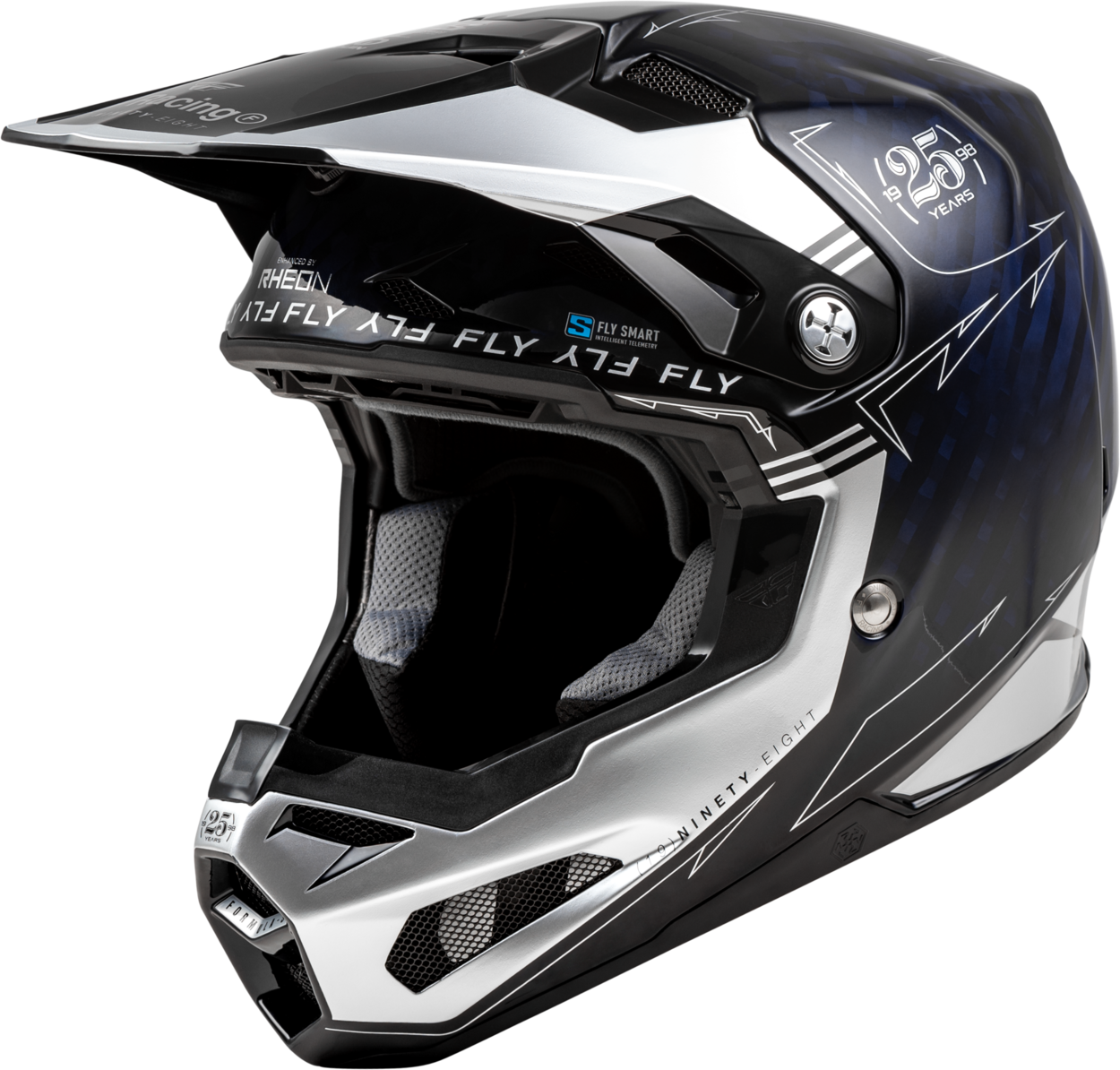 FLY 2024 FORMULA S LEGACY HELMET - BLUE CARBON/SILVER