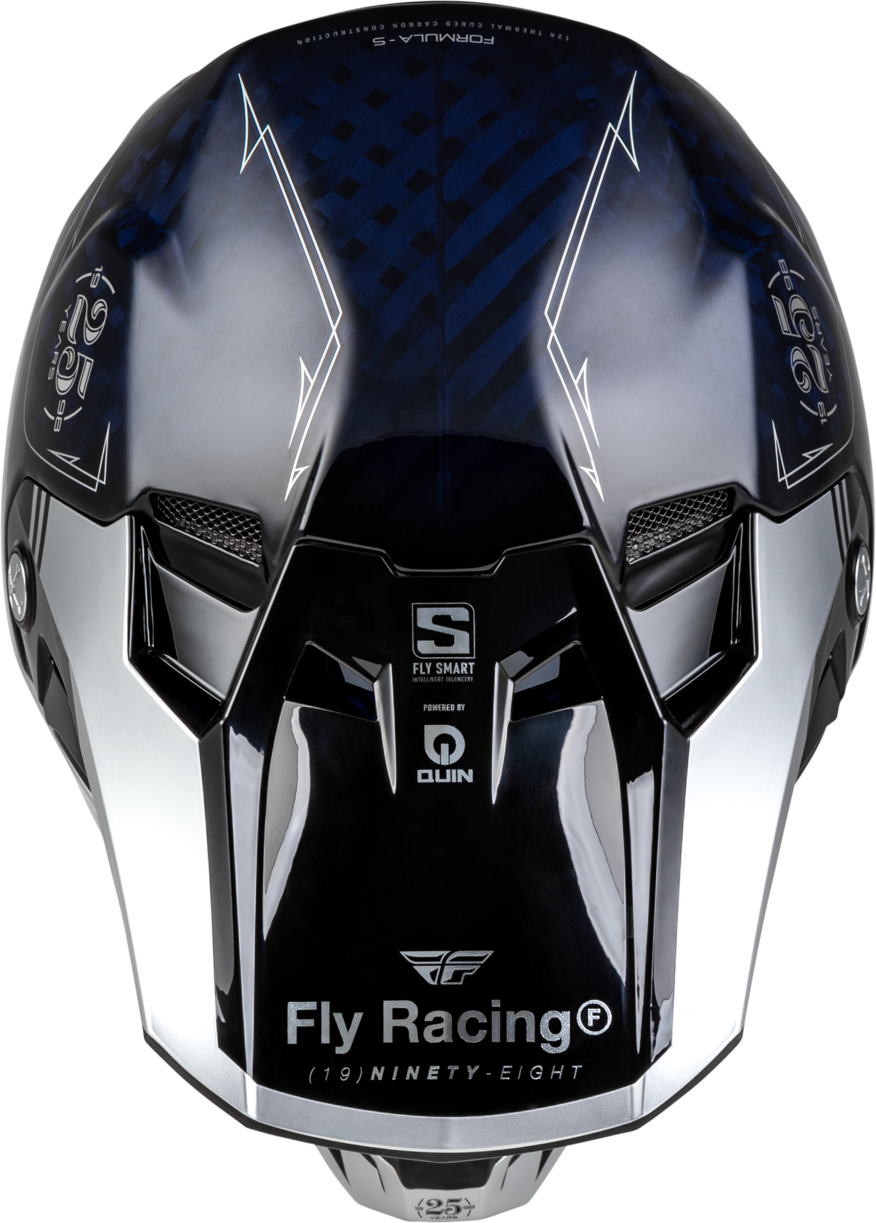 FLY 2024 FORMULA S LEGACY HELMET - BLUE CARBON/SILVER