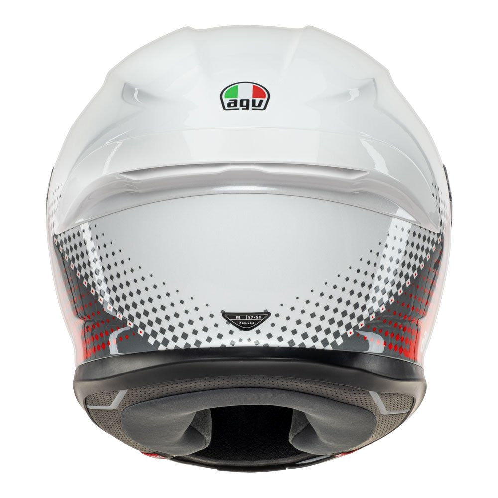 AGV K6 S FISION HELMET - WHITE/RED/LIGHT GREY