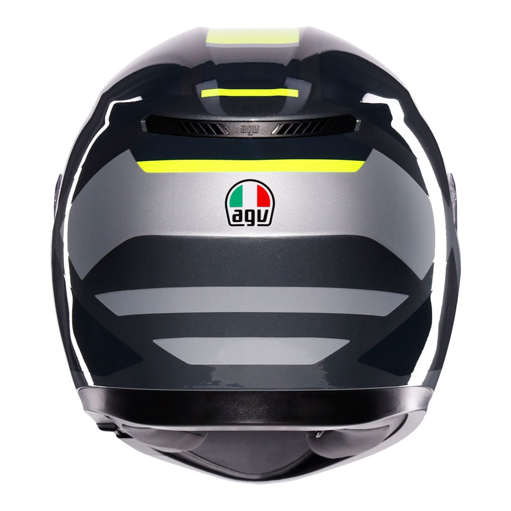 AGV K3 SHADE HELMET - GREY/YELLOW FLURO