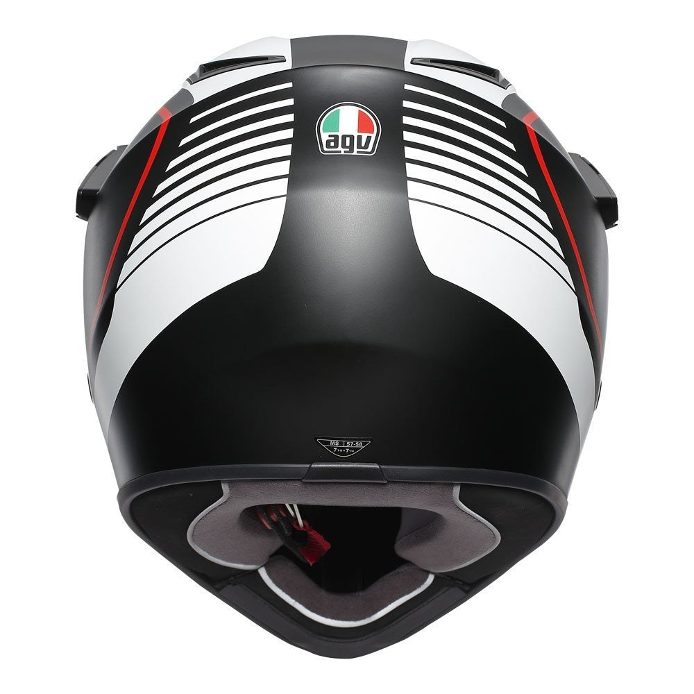 AGV AX9 PACIFIC ROAD HELMET - MATT BLACK/WHITE/RED