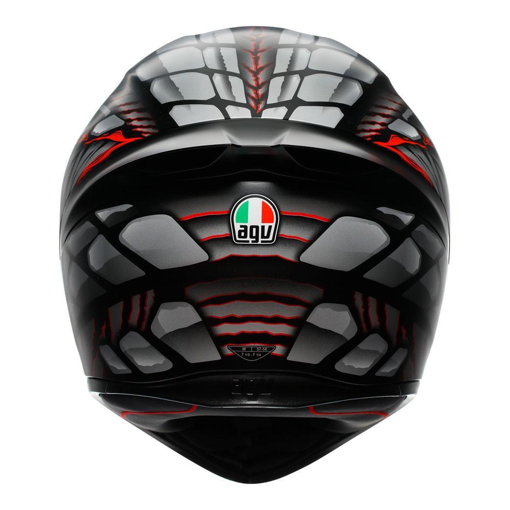 AGV K1 S LYZARD HELMET - BLACK/GREY/RED