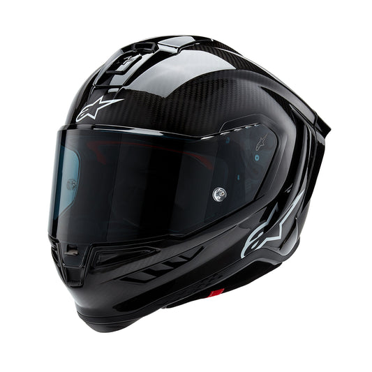 ALPINESTARS SUPERTECH R10 SOLID HELMET - BLACK CARBON MATTE & GLOSSY