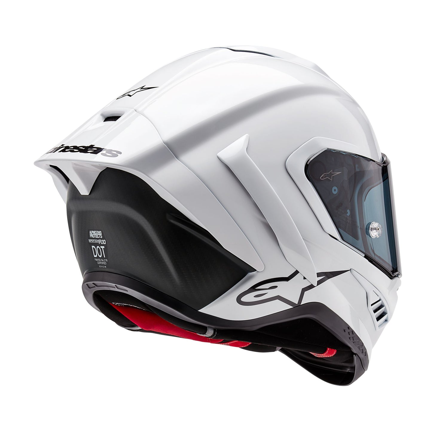 ALPINESTARS SUPERTECH R10 SOLID HELMET - WHITE GLOSSY/BLACK MATTE