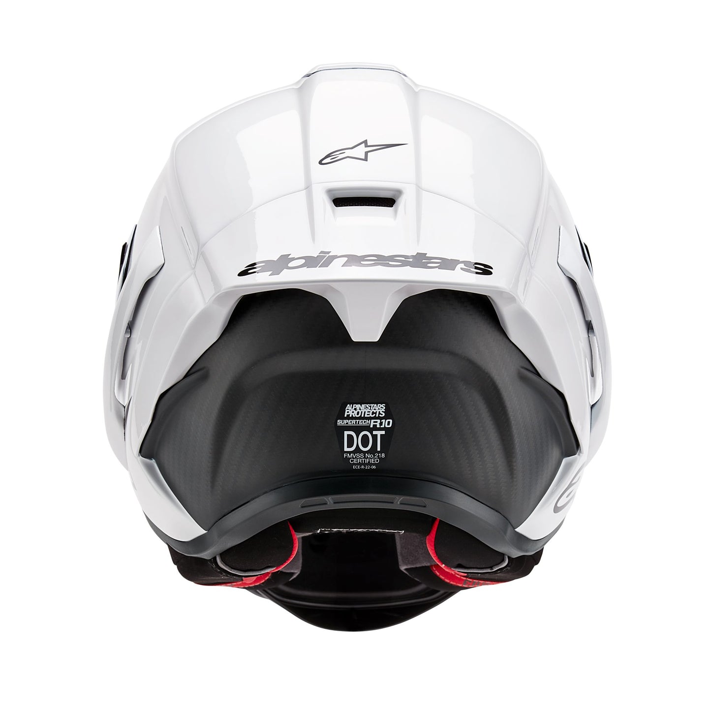 ALPINESTARS SUPERTECH R10 SOLID HELMET - WHITE GLOSSY/BLACK MATTE