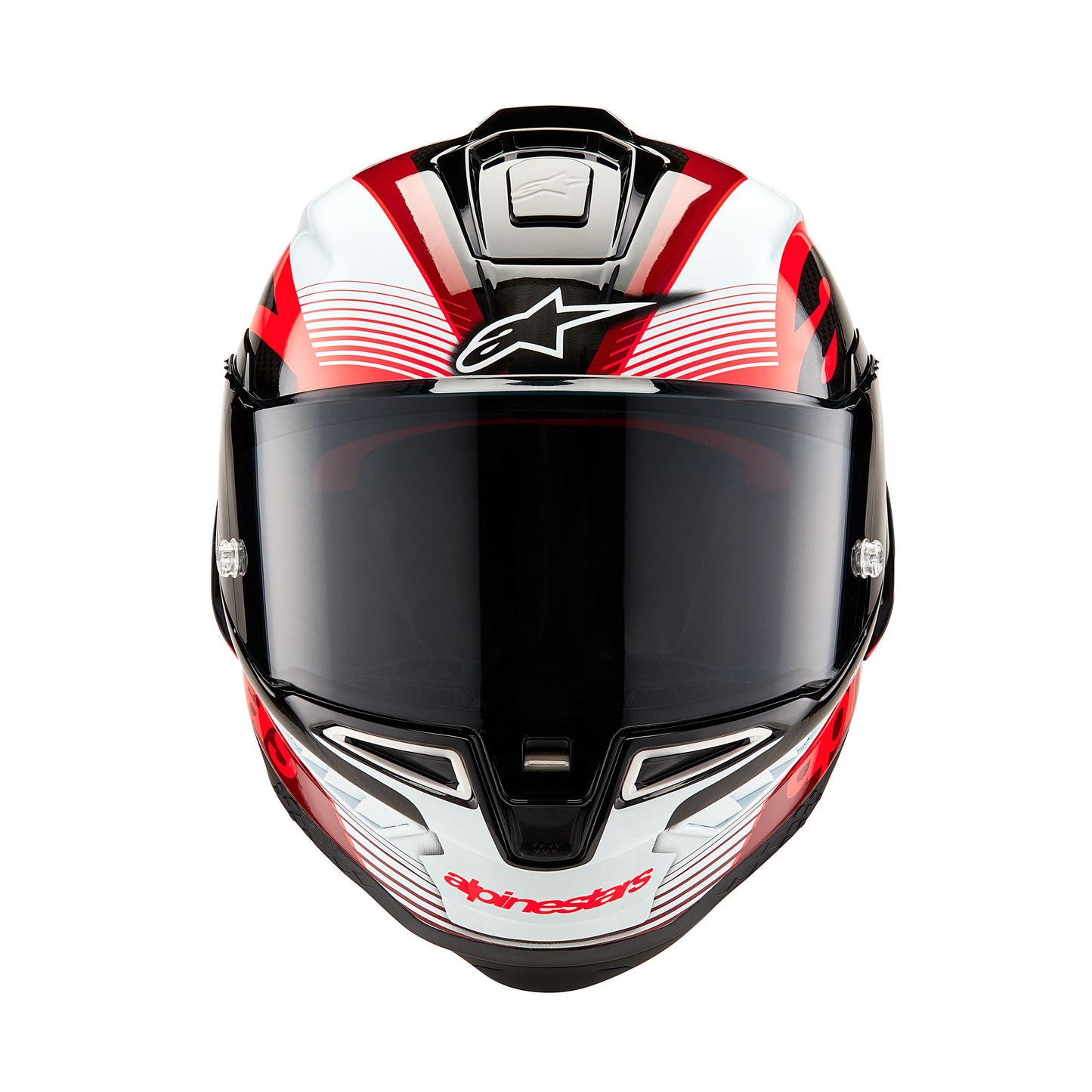 ALPINESTARS SUPERTECH R10 TEAM HELMET - BLACK/CARBON RED/ WHITE GLOSSY