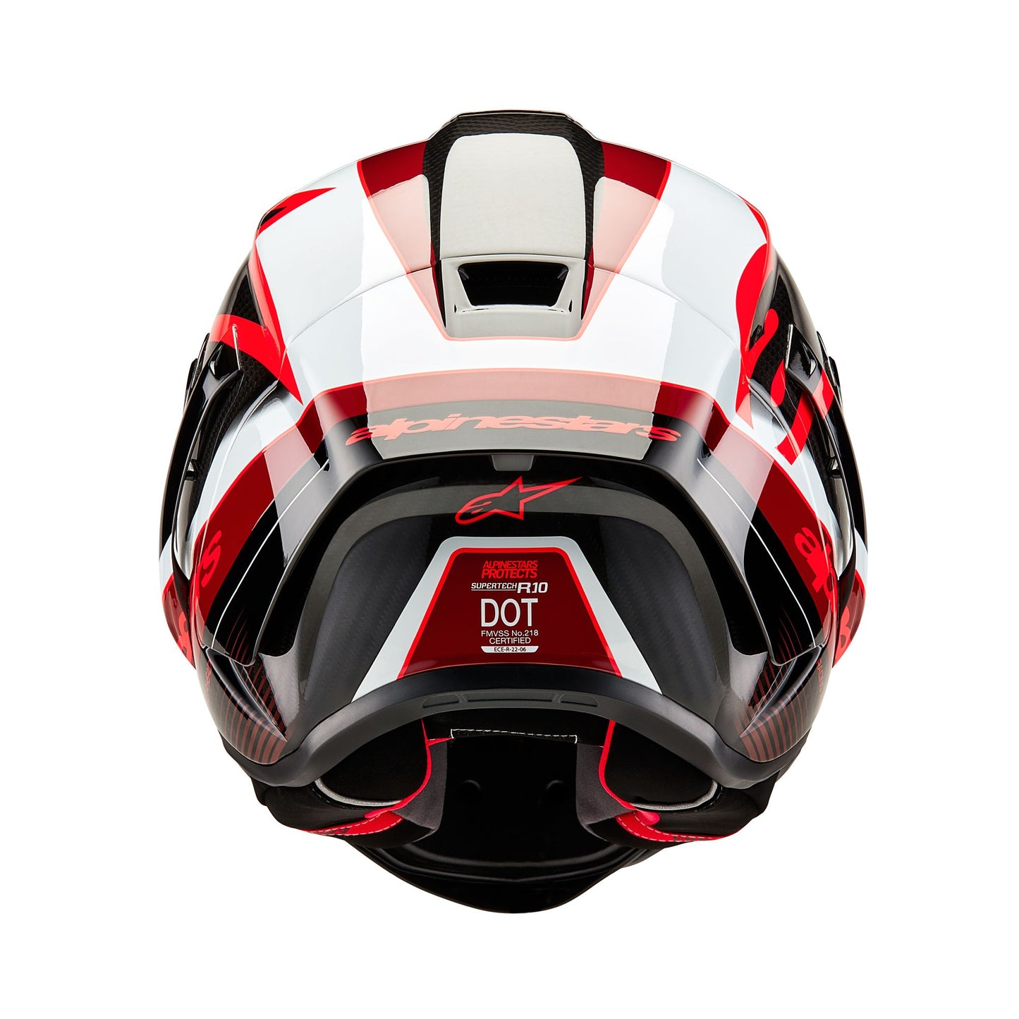 ALPINESTARS SUPERTECH R10 TEAM HELMET - BLACK/CARBON RED/ WHITE GLOSSY