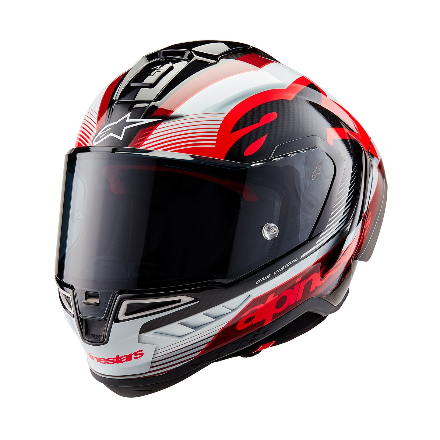 ALPINESTARS SUPERTECH R10 TEAM HELMET - BLACK/CARBON RED/ WHITE GLOSSY
