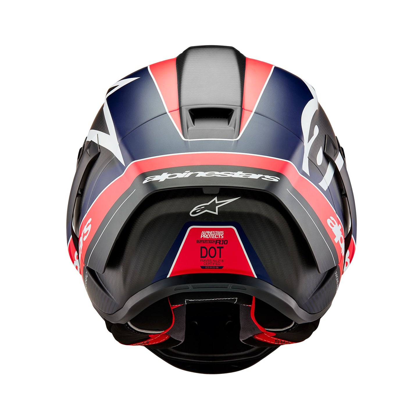 ALPINESTARS SUPERTECH R10 TEAM HELMET - BLACK/CARBON RED FLUO/BLUE MATTE