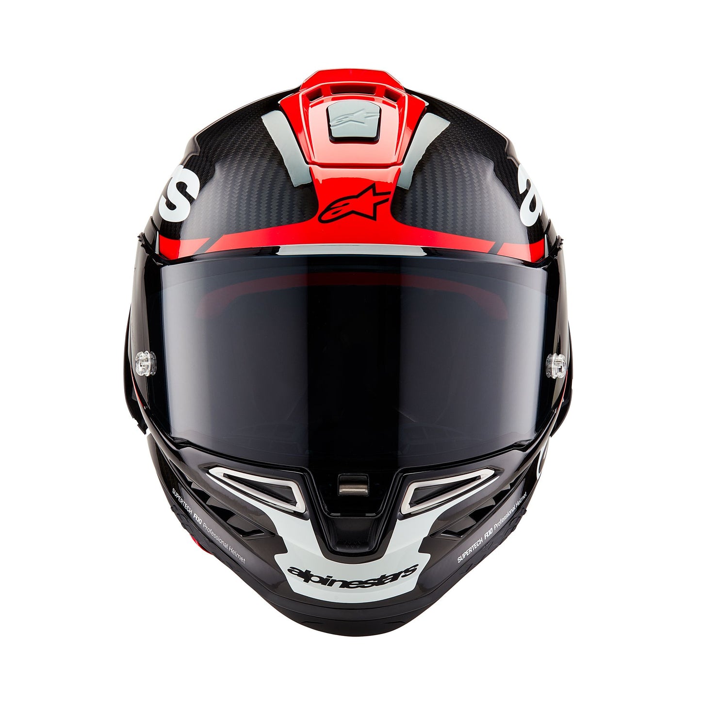 ALPINESTARS SUPERTECH R10 ELEMENT HELMET - BLACK/CARBON BRIGHT RED/WHITE GLOSSY