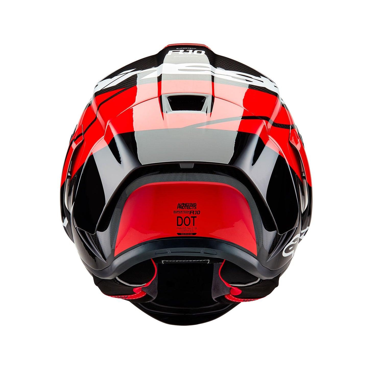 ALPINESTARS SUPERTECH R10 ELEMENT HELMET - BLACK/CARBON BRIGHT RED/WHITE GLOSSY