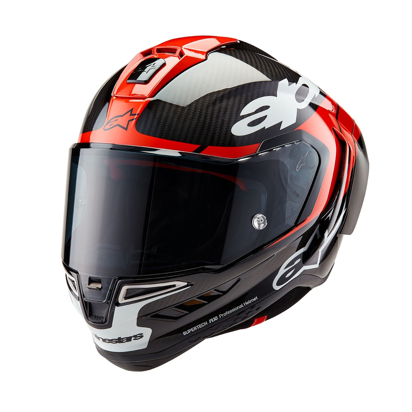 ALPINESTARS SUPERTECH R10 ELEMENT HELMET - BLACK/CARBON BRIGHT RED/WHITE GLOSSY