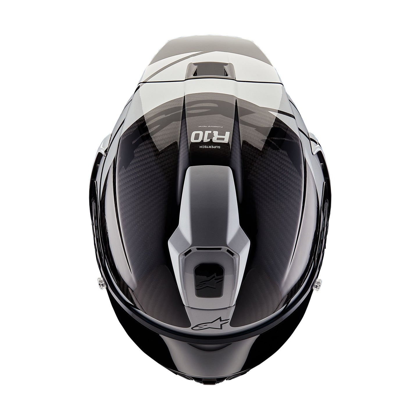 ALPINESTARS SUPERTECH R10 ELEMENT HELMET - BLACK/CARBON SILVER/BLACK GLOSSY