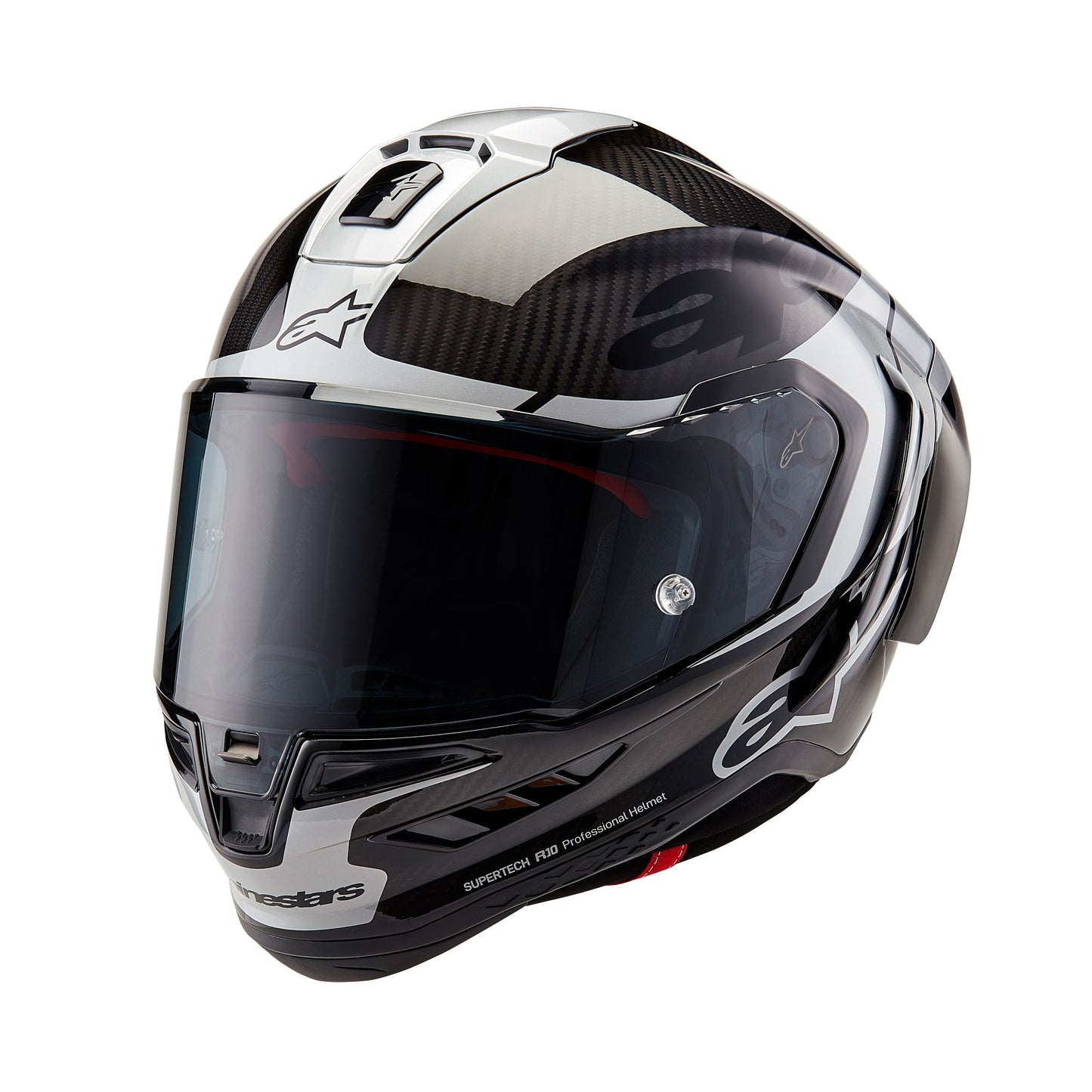 ALPINESTARS SUPERTECH R10 ELEMENT HELMET - BLACK/CARBON SILVER/BLACK GLOSSY