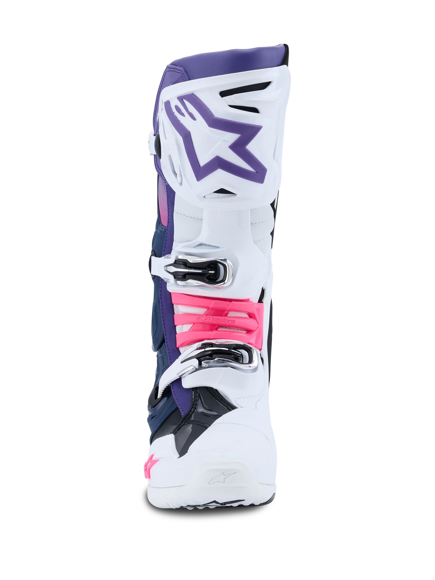 ALPINESTARS TECH 10 BOOTS - WHITE VIOLET NAVY BLUE PINK FLUO