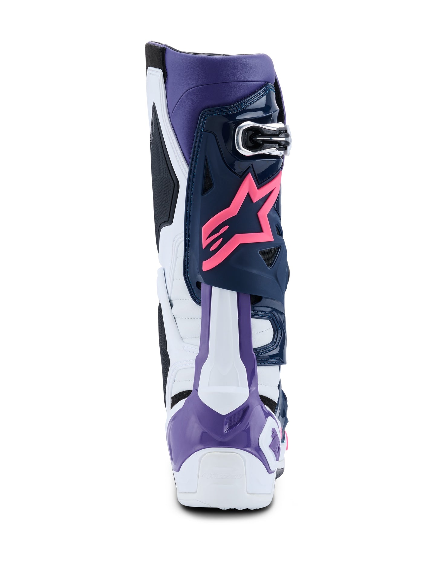 ALPINESTARS TECH 10 BOOTS - WHITE VIOLET NAVY BLUE PINK FLUO